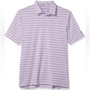 Adidas Purple Polo Golf Shirt Classic Stripes